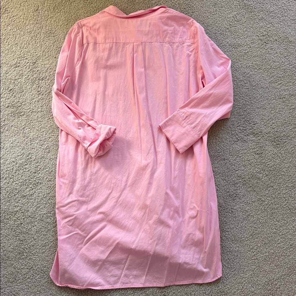 Pink Button-Up Shirt Dress - Picture 2 of 4